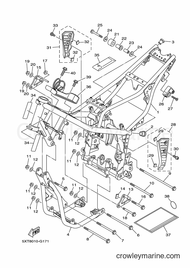 2010 Dirt Bike XG250 - XG250 (5XTA) [010] - FRAME