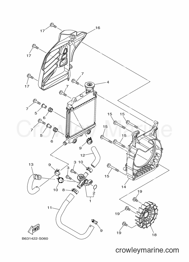 Yamaha Motors GDR155 (B631) [010] - RADIATOR & HOSE