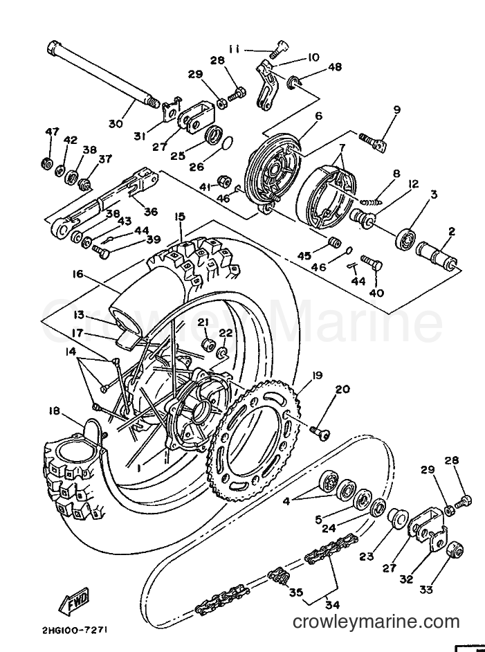 Yamaha Motors YZ125 (2HG) [999] - REAR WHEEL