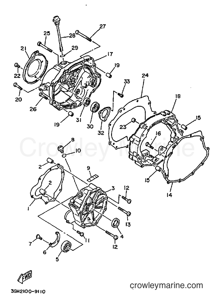 1989 ATV YFM250 - YFM250 (3GH2) [010] - CRANKCASE COVER 1