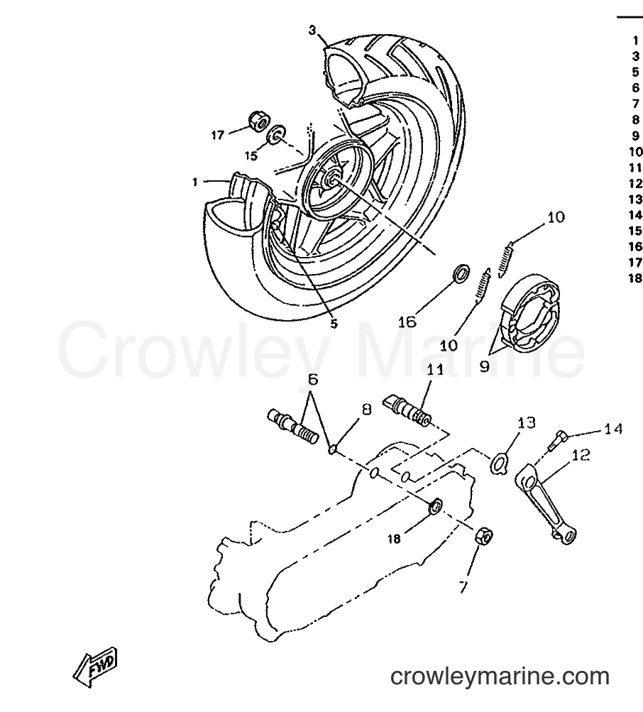 1996 Scooter CW50RSP - CW50RSP (4WL1) [999] - REAR WHEEL