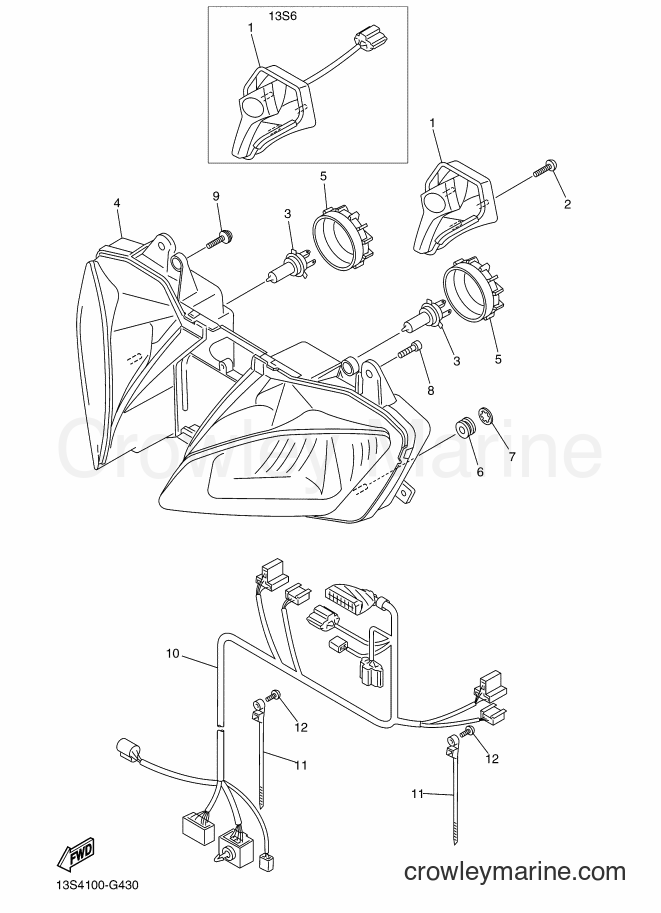 2008 Sport Bike YZF-R6 - YZF-R6 (13S5) [010] - HEADLIGHT