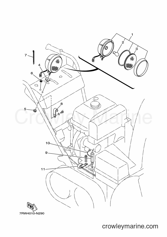 Yamaha Motors YT1070 (7RW4) [010] - HEADLIGHT