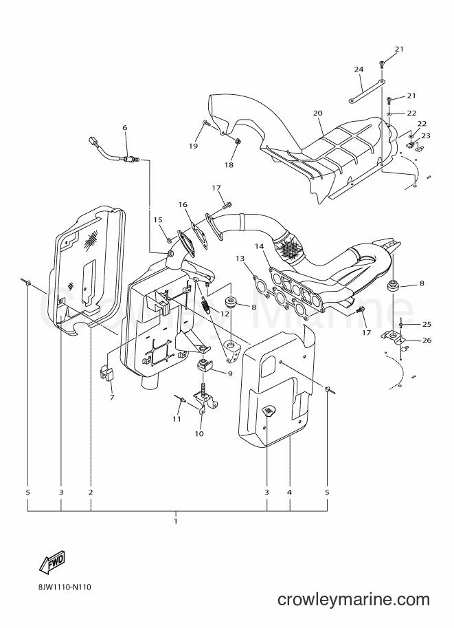 2014 Snowmobile SRV10R - SRV10R (8JP1) [010] - EXHAUST