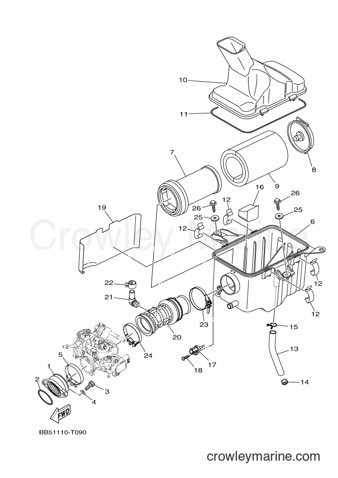 Yamaha Motors YFM450FWBD (BB5A) [010] - INTAKE