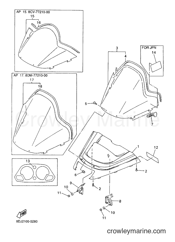 Yamaha Motors PZ500 (8DJ2) [020] - WINDSHIELD