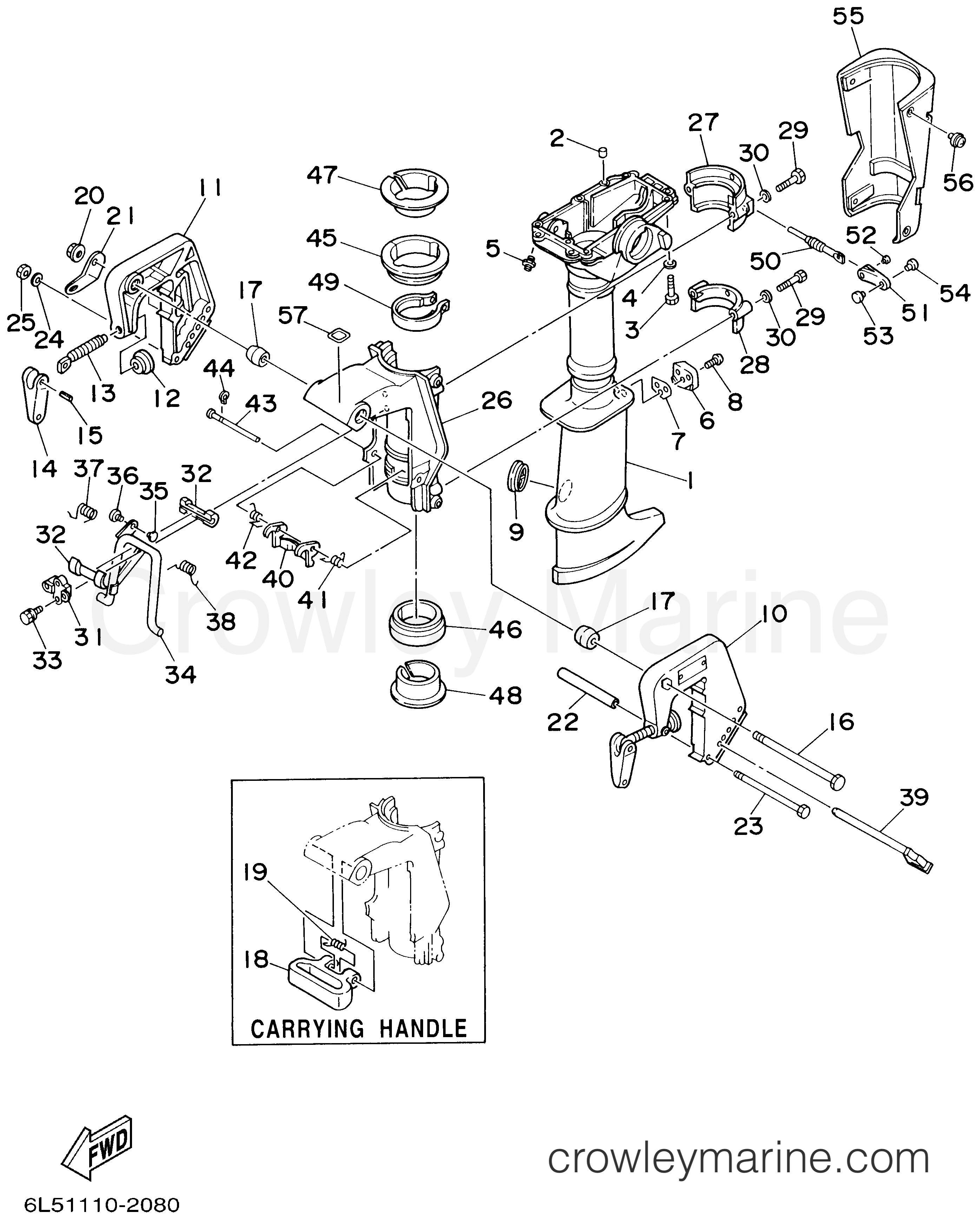 Yamaha Motors 3MSHA - UPPER CASING BRACKET