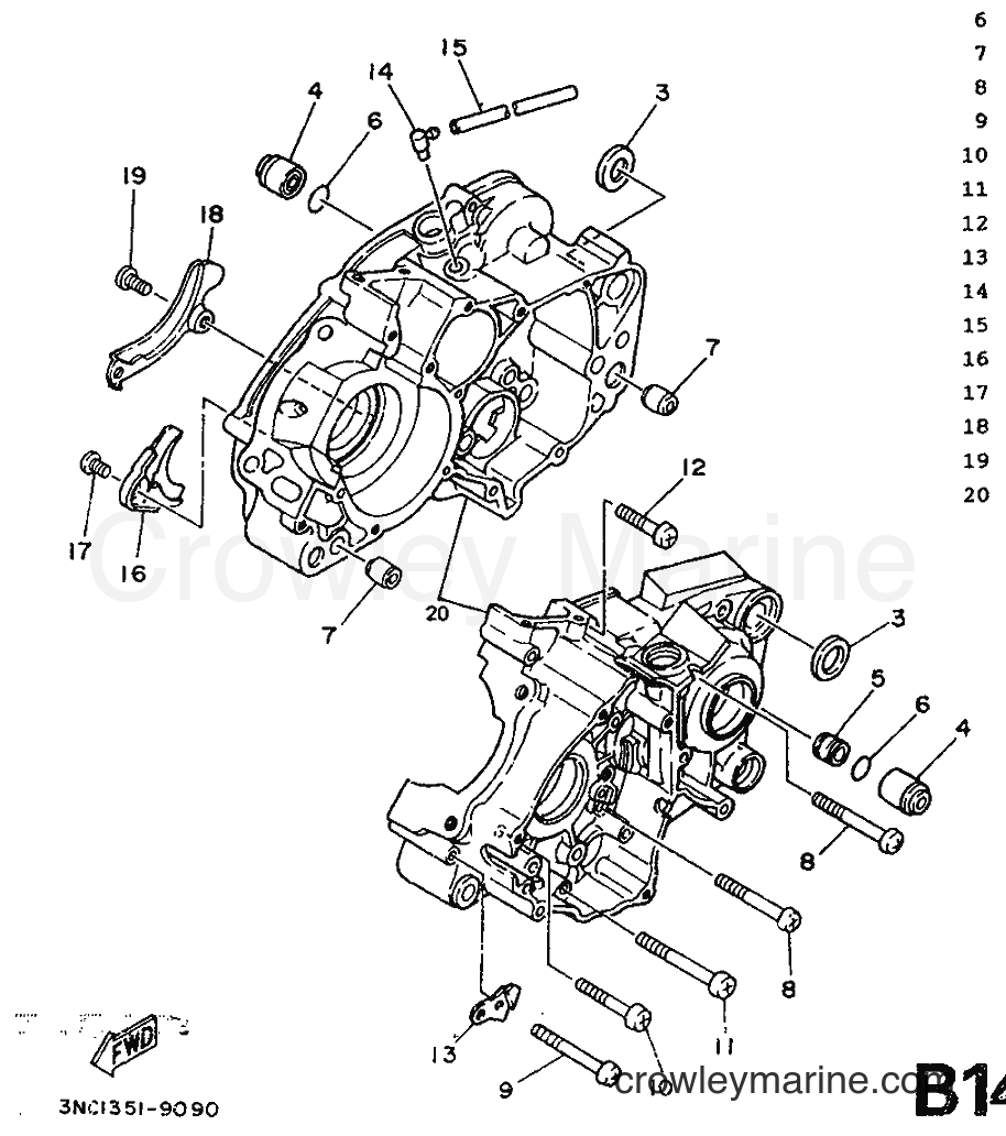 1990 Dirt Bike DT125R - DT125R (3NC2) [999] - CRANKCASE