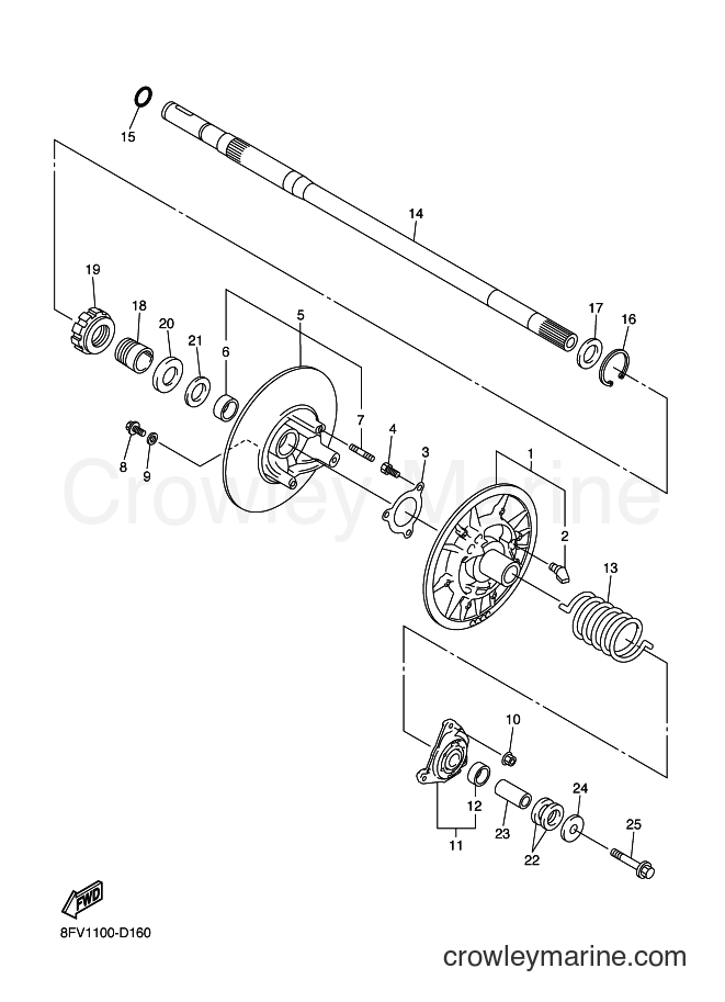 Yamaha Motors RX10RS (8FY1) [020] - SECONDARY SHEAVE