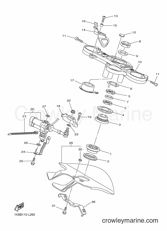 2012 Sport Bike YZF-R1 - YZF-R1 (1KBC) [010] - STEERING