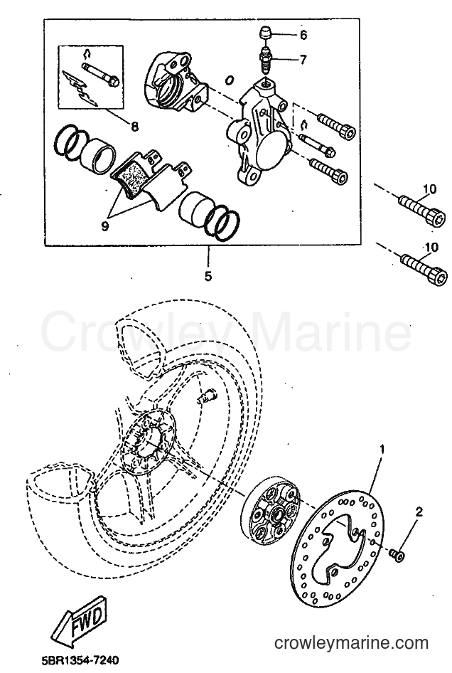 1998 Scooter YQ50L - YQ50L (5CL3) [010] - REAR BRAKE CALIPER