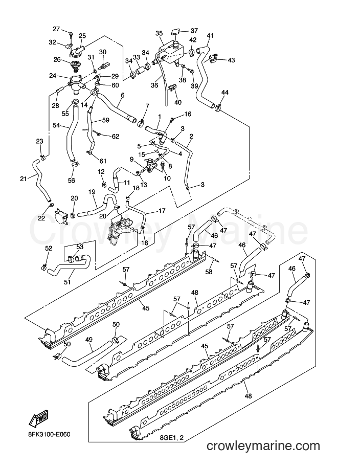 2006 Snowmobile RS10M - RS10M (8FK3) [020] - RADIATOR & HOSE