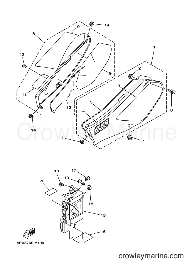 2002 Dirt Bike TT250R - TT250R (4PX8) [010] - SIDE COVER