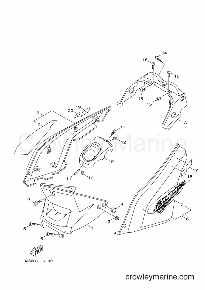2014 Scooter YW125 - YW125 (32SB) [010] - SIDE COVER