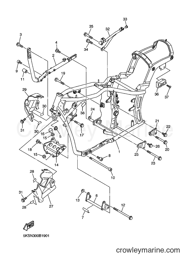 Yamaha Motors XVS1100A (5KSN) [040] - FRAME