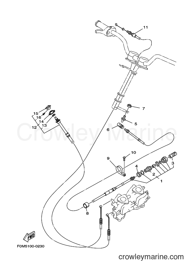 Yamaha Motors JET FOR XL700 (67EA) [030] - CONTROL CABLE
