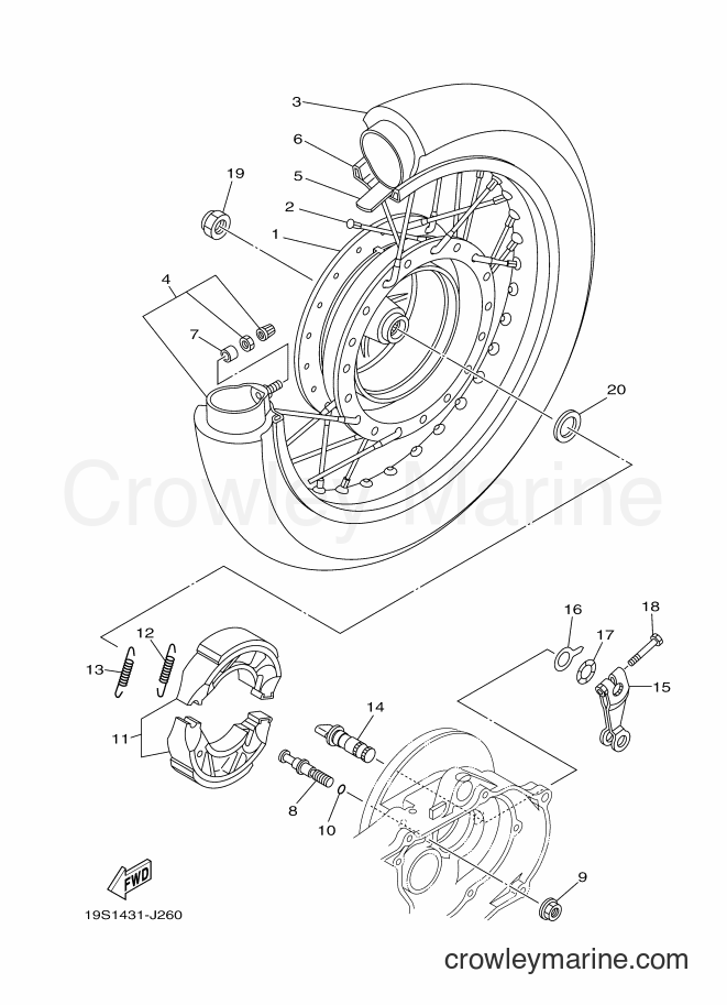 2012 Scooter AF115S - AF115S (20B7) [010] - REAR WHEEL