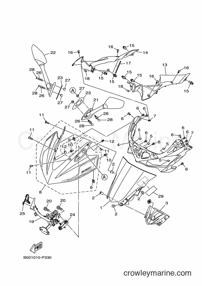 2015 Sport Bike YZF-R3A - YZF-R3A (B021) [010] - WINDSHIELD