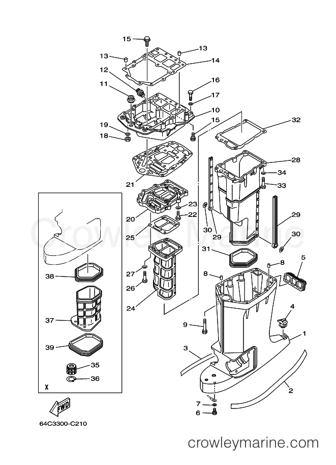 Yamaha Motors 150FETO (64C3) [120] - UPPER CASING