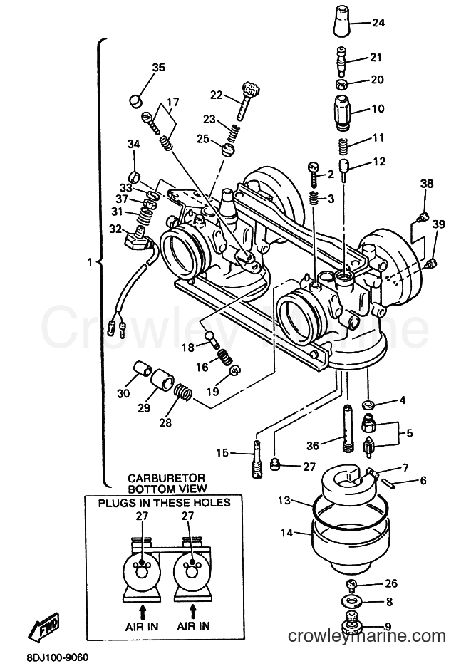 2001 Snowmobile PZ500LT - PZ500LT (8EG2) [030] - CARBURETOR