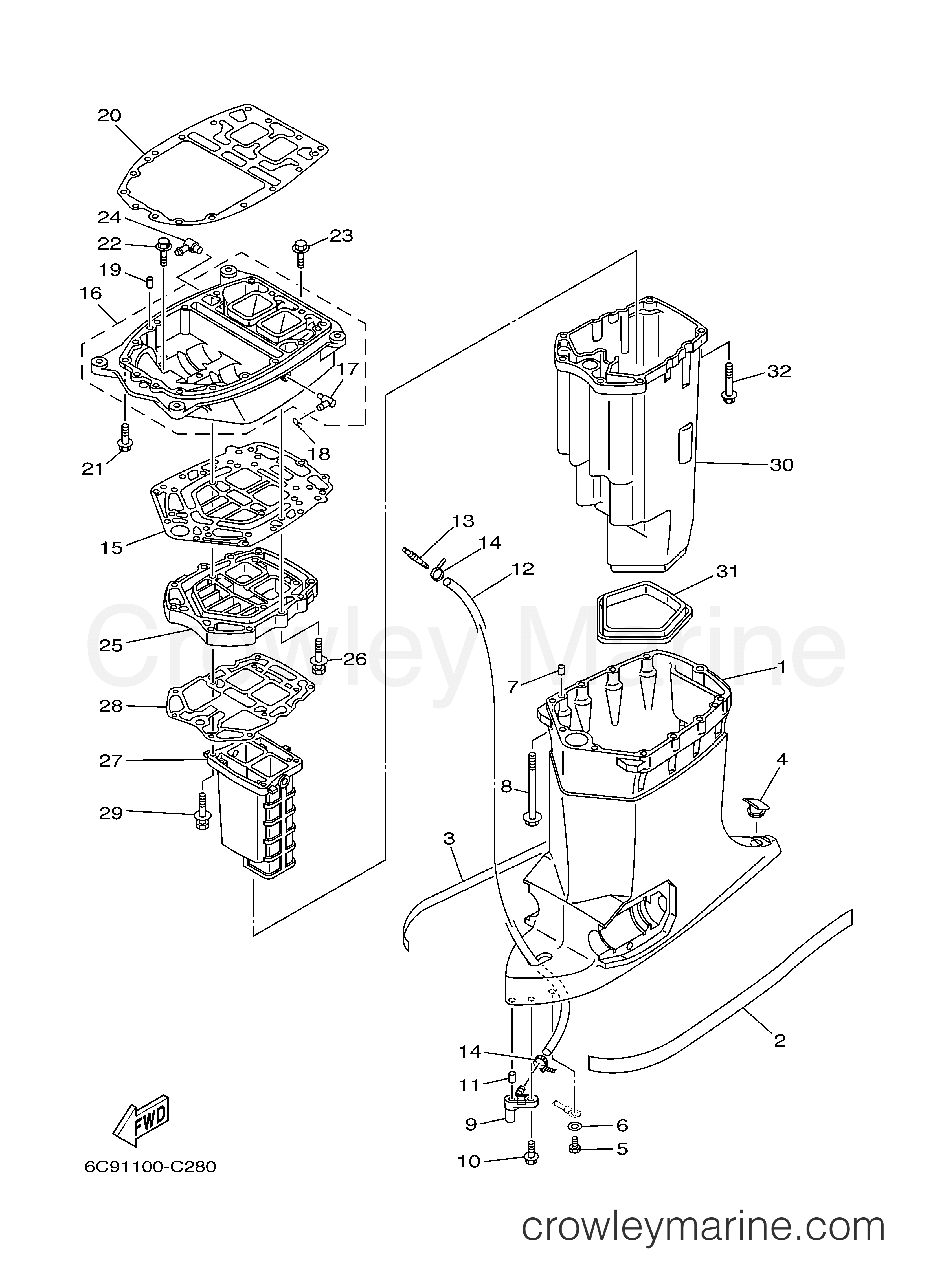 Yamaha Motors VZ300TLR - UPPER CASING