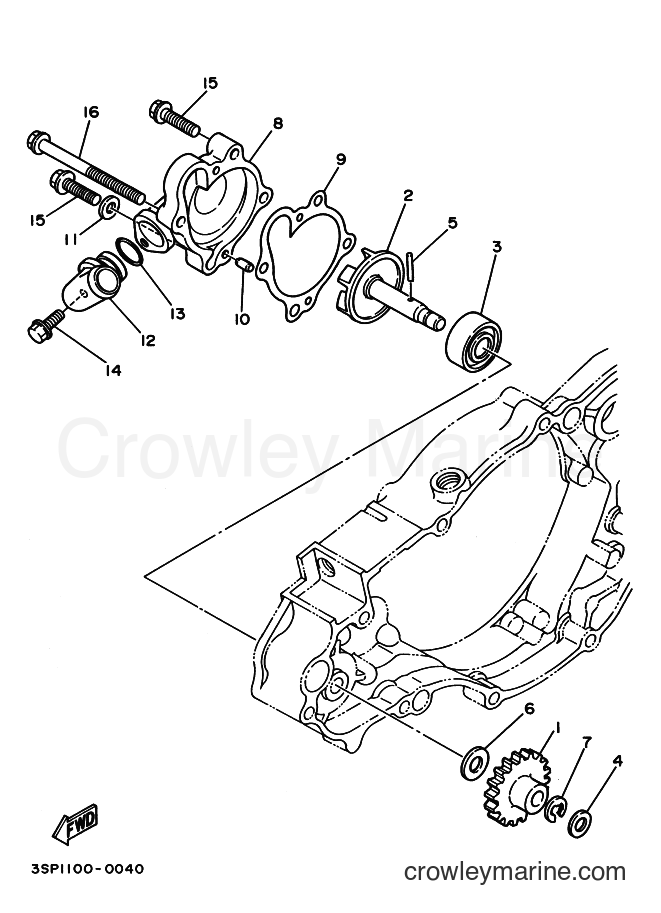 1990 Dirt Bike YZ250 - YZ250 (3SP2) [030] - WATER PUMP