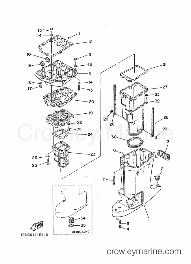 Yamaha Motors 200T (6G6) [010] - UPPER CASING