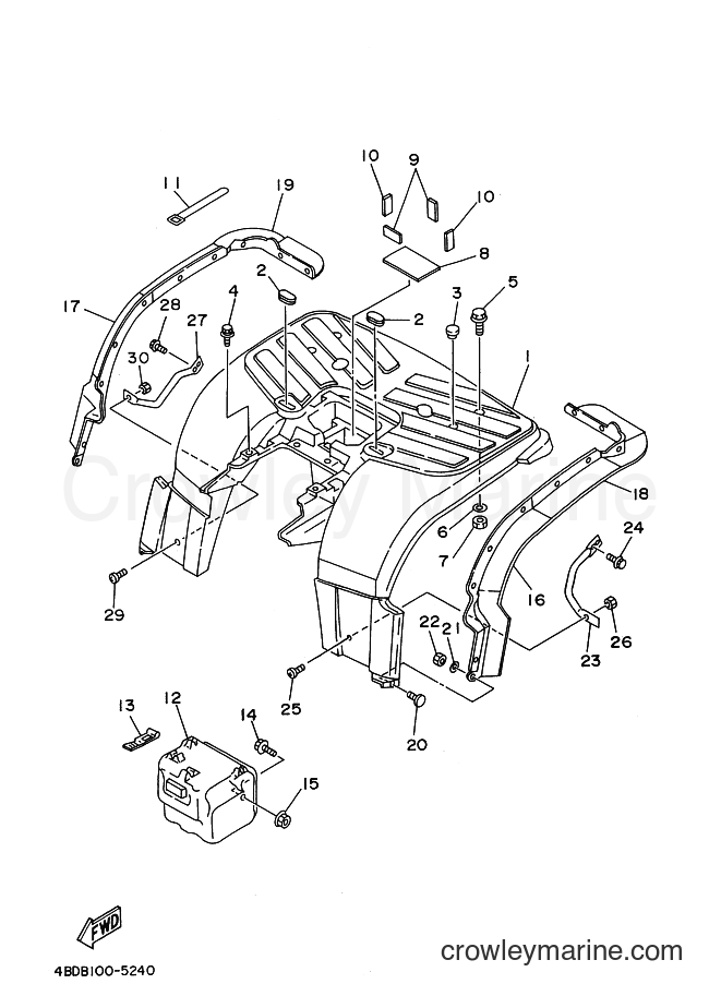 1995 ATV YFB250 - YFB250 (4BDC) [010] - REAR FENDER 2