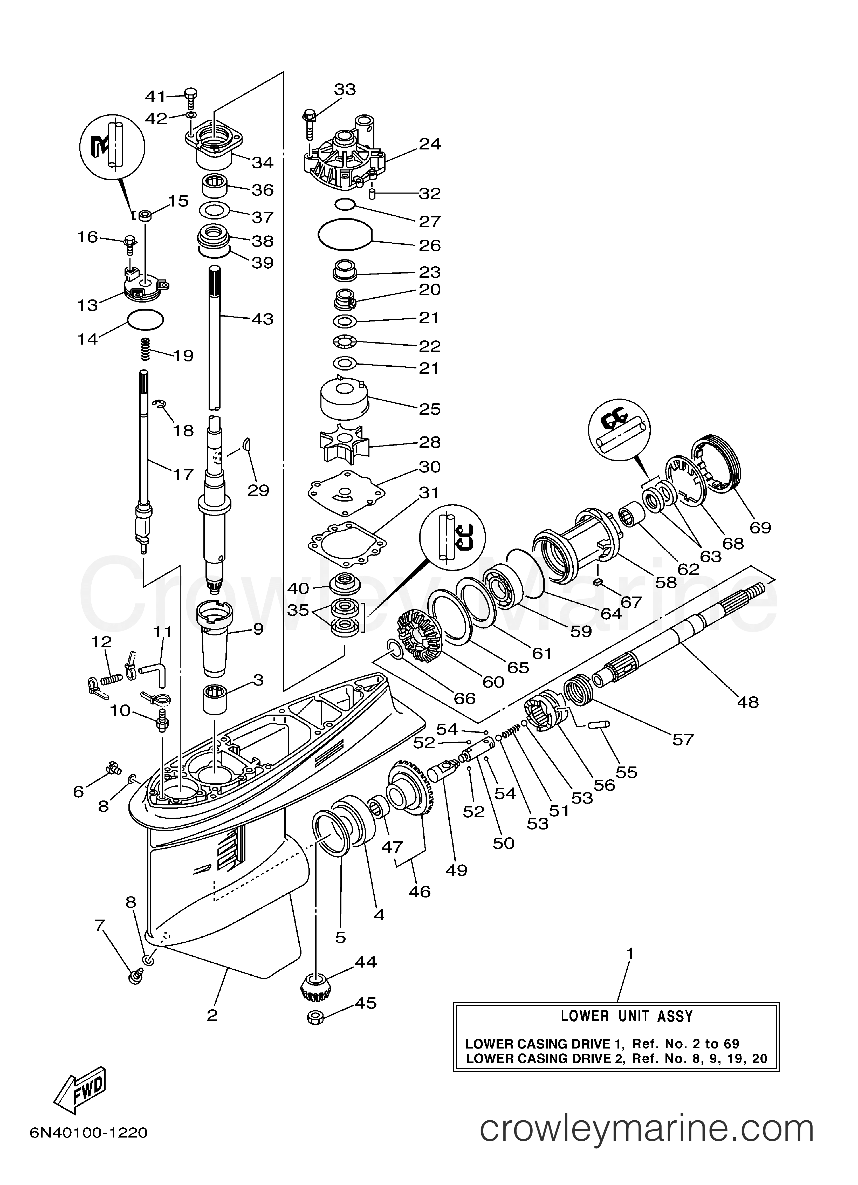 Yamaha Motors 115TLRC - LOWER CASING DRIVE 1