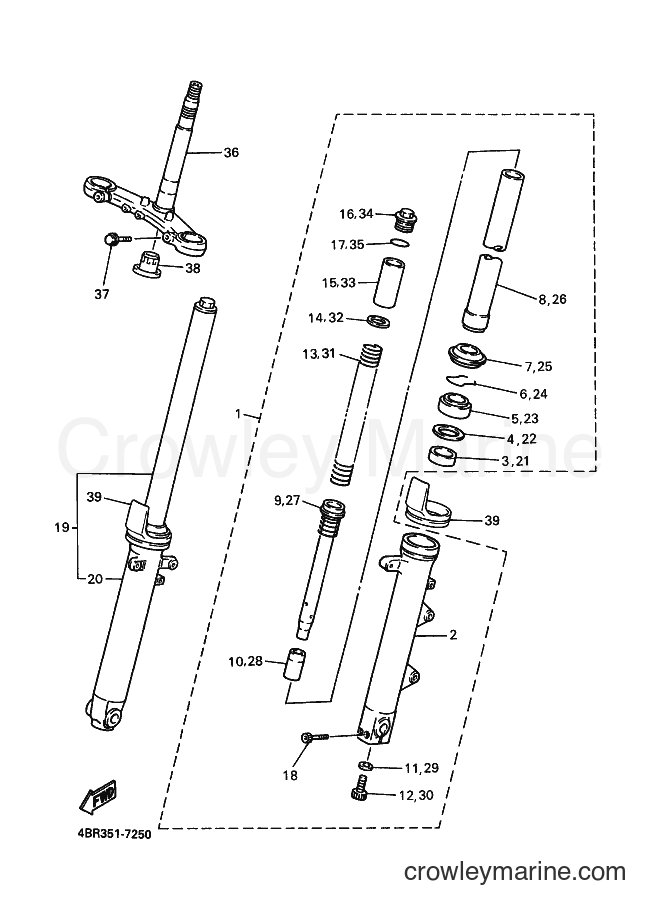1997 Street Bike XJ600S - XJ600S (4EB7) [010] - FRONT FORK