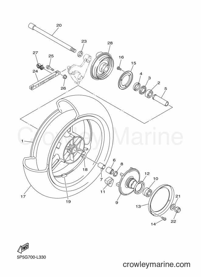 2012 Sport Bike FJR1300A - FJR1300A (1CYH) [010] - REAR WHEEL