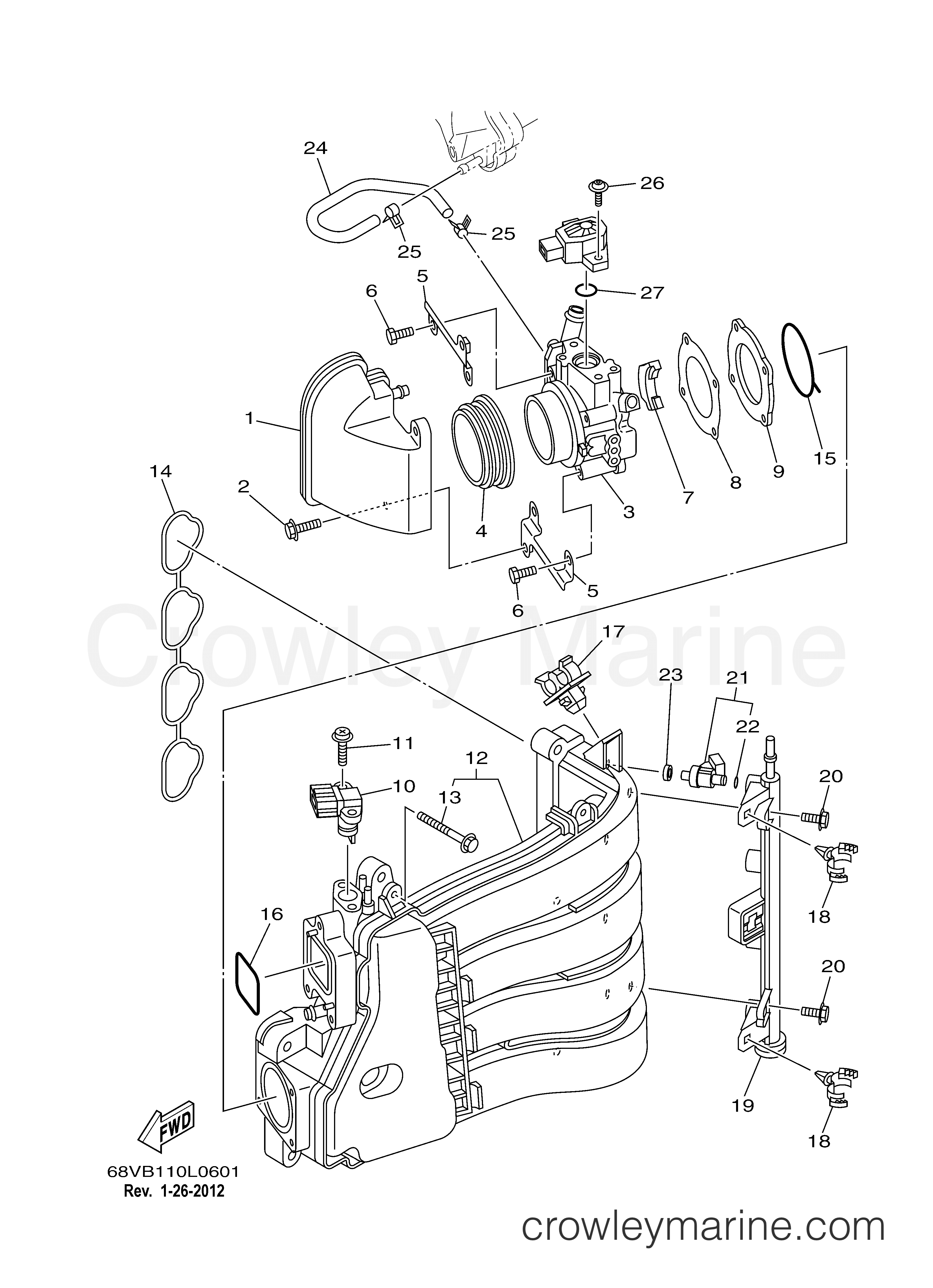 Yamaha Motors LF115XA - INTAKE 1