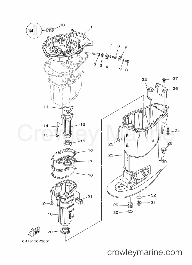Yamaha Motors F40FET (6BGA) [100] - UPPER CASING