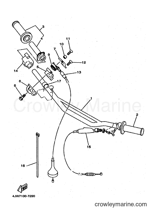 1997 Dirt Bike WR250Z - WR250Z (4JW7) [020] - STEERING HANDLE & CABLE