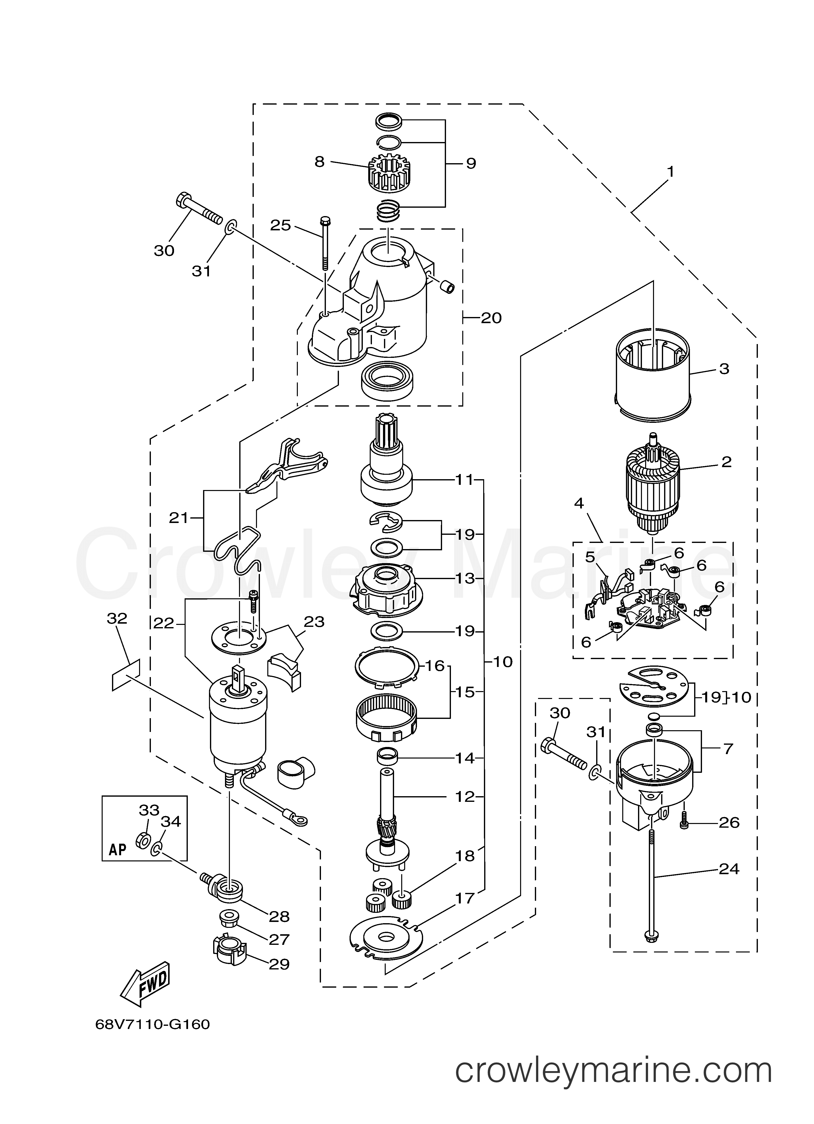 Yamaha Motors LF115TXR - STARTING MOTOR