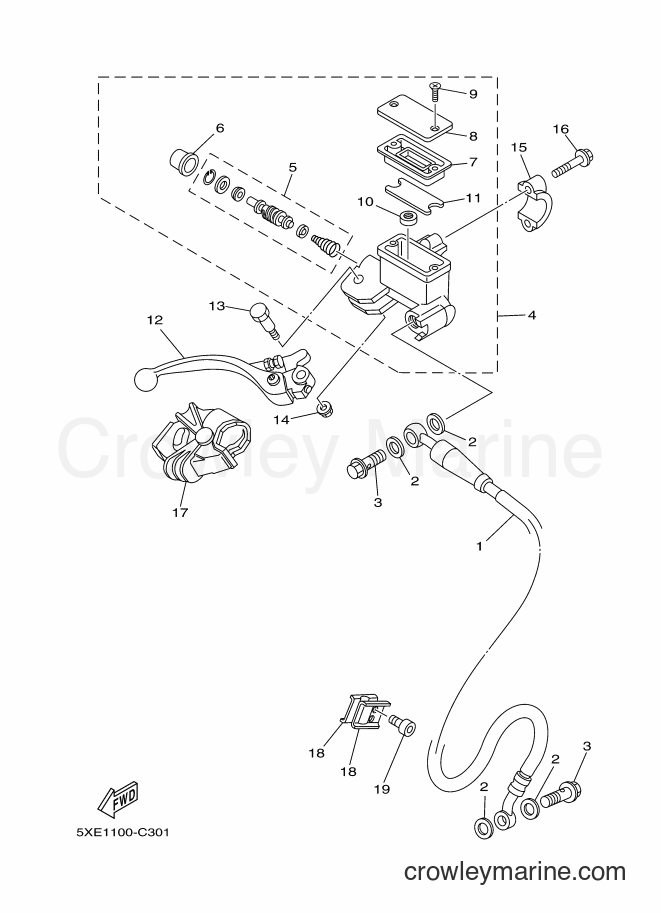 2004 Dirt Bike YZ125 - YZ125 (5XE2) [010] - FRONT MASTER CYLINDER