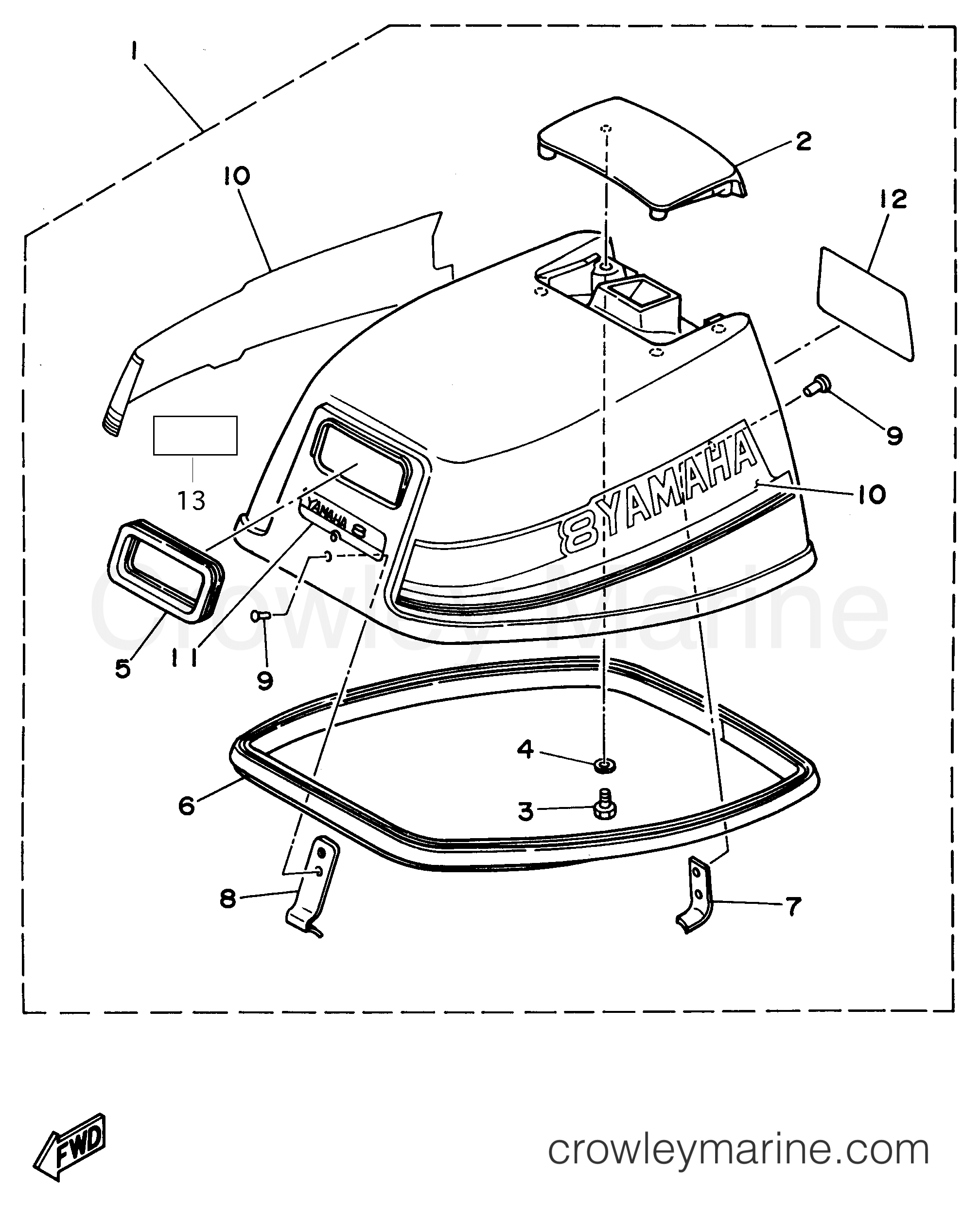 Yamaha Motors 6MLHY - TOP COWLING