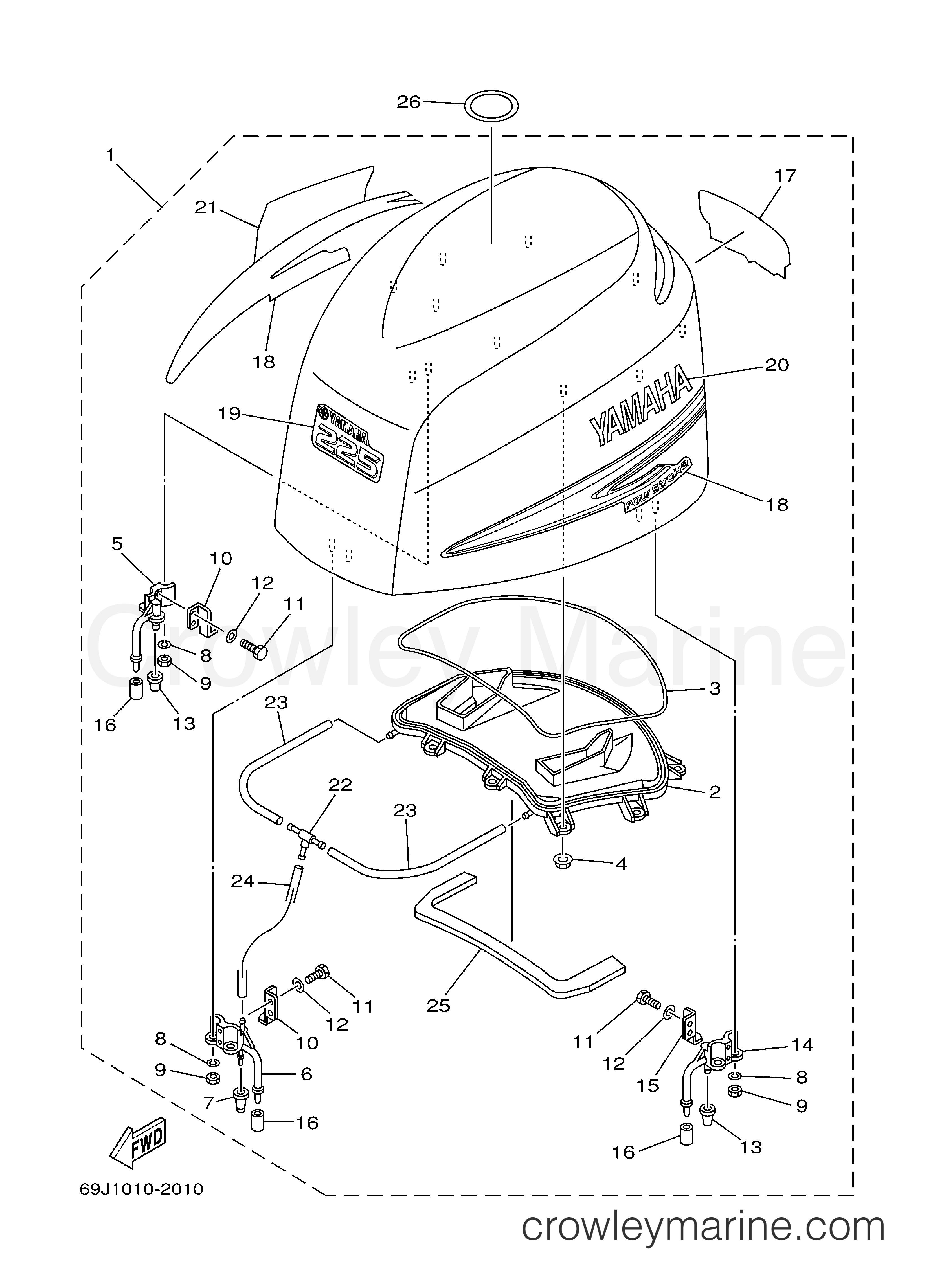 Yamaha Motors F200TXRC - TOP COWLING