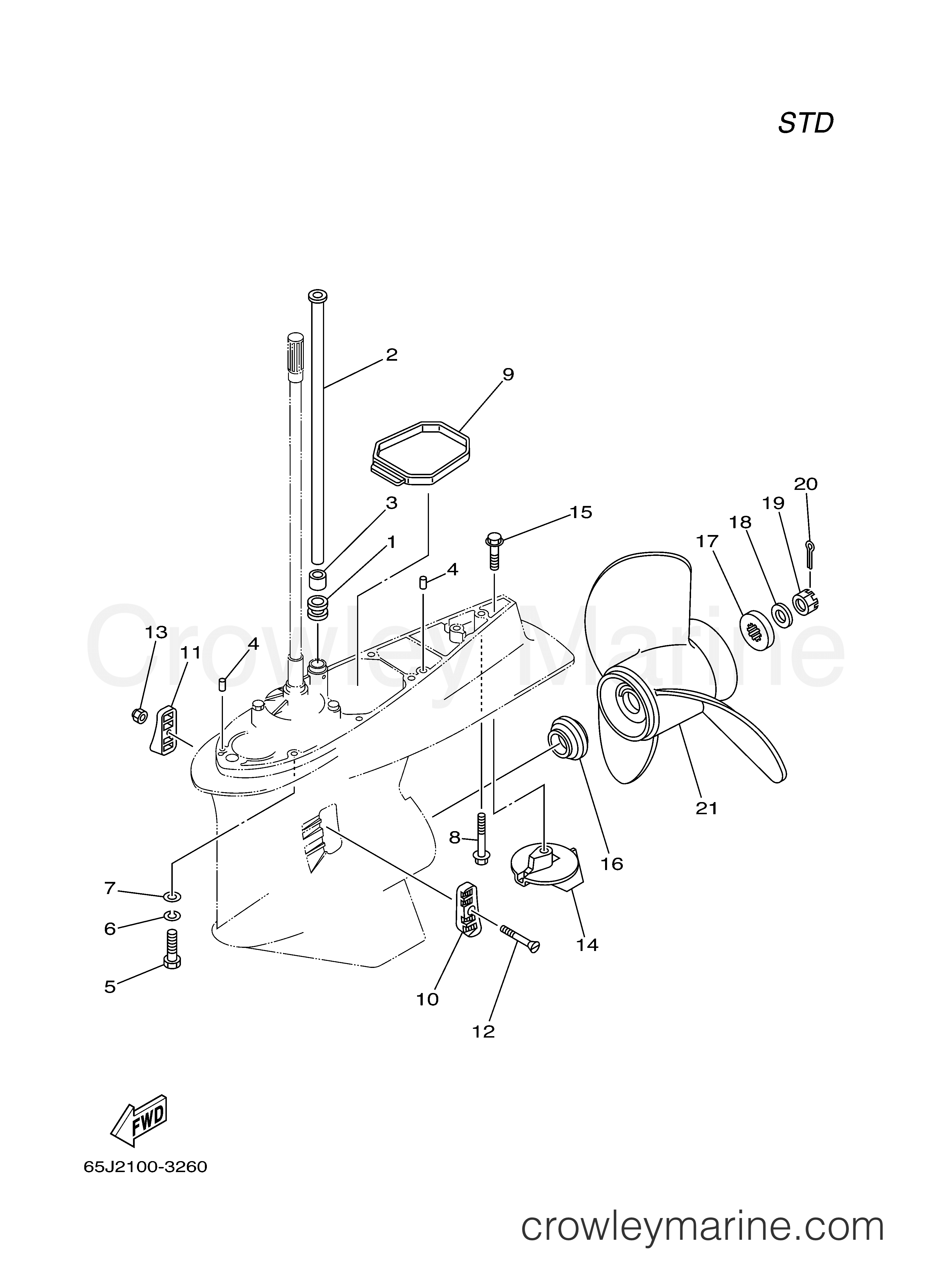 Yamaha Motors SX250TXRB - LOWER CASING DRIVE 2 SX