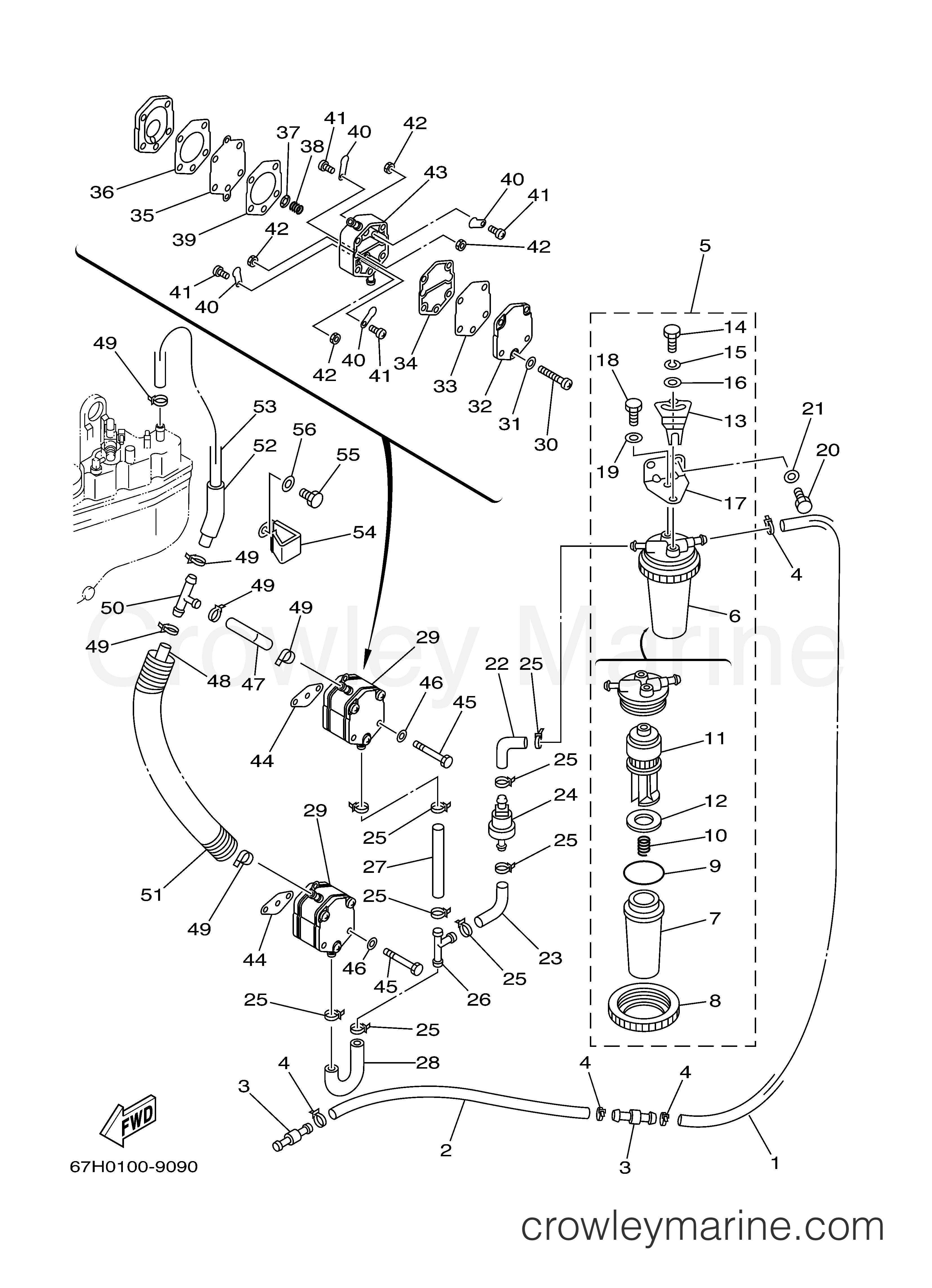 FUEL 1 2000 Yamaha Outboard 150hp SX150TXRY Crowley Marine