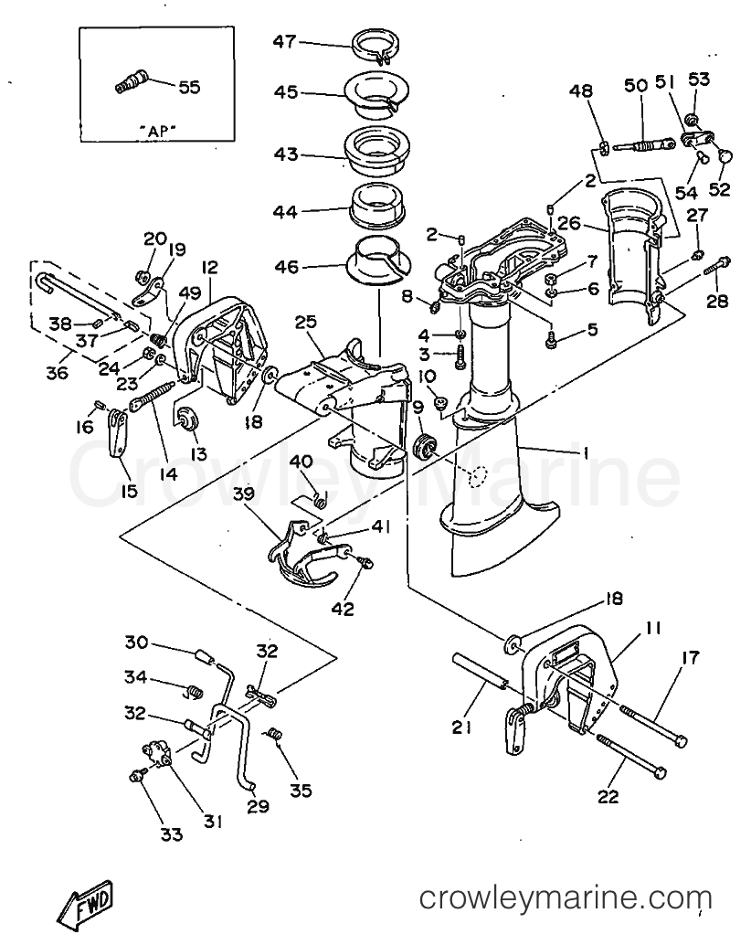 Yamaha Motors 5C (6E3) [03C] - UPPER CASING & BRACKET