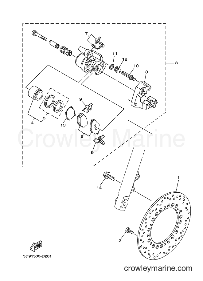 2007 Street Bike YBR125ED - YBR125ED (3D96) [010] - FRONT BRAKE CALIPER