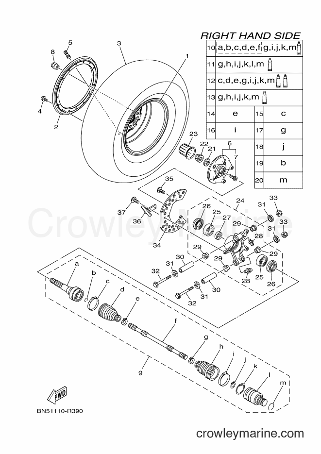 2017 ATV YXE700ES - YXE700ES (BN45) [010] - REAR WHEEL 2