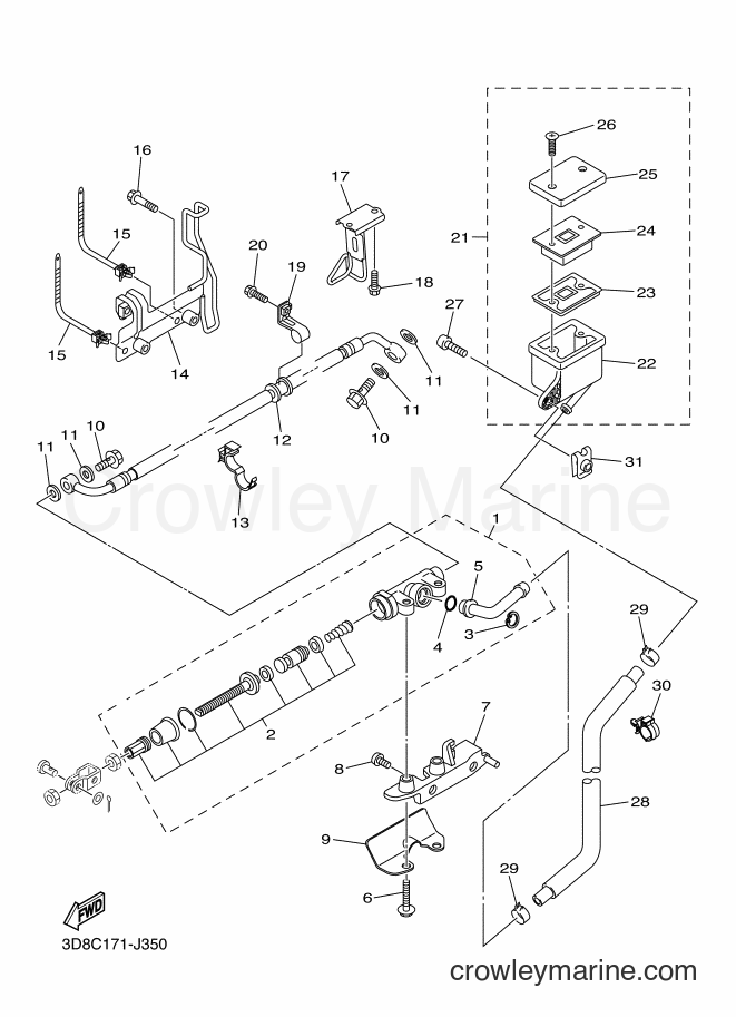 Yamaha Motors XVS1300A (11C5) [040] - REAR MASTER CYLINDER