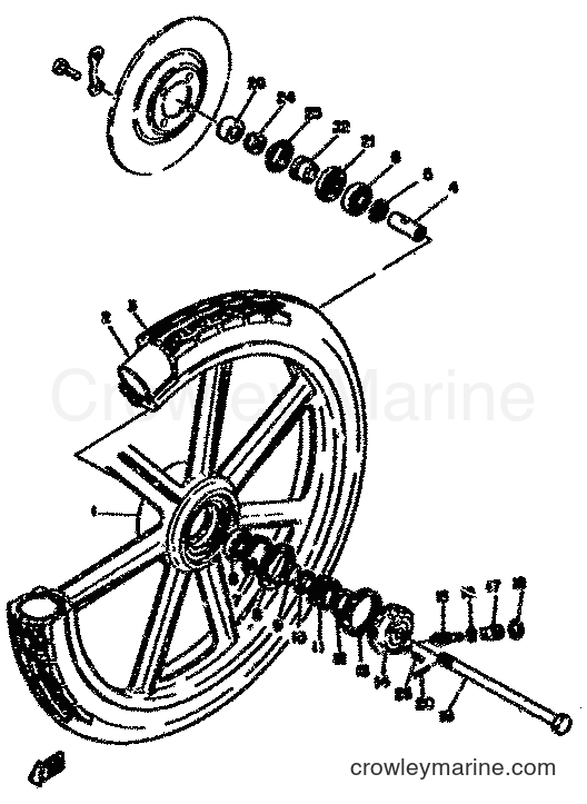 1977 Street Bike RD50M - RD50M (2E0) [999] - FRONT WHEEL
