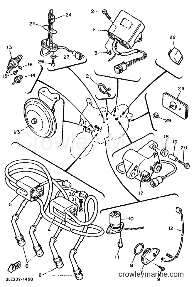 1992 Sport Bike FZR1000 - FZR1000 (3LE4) [999] - ELECTRICAL 1