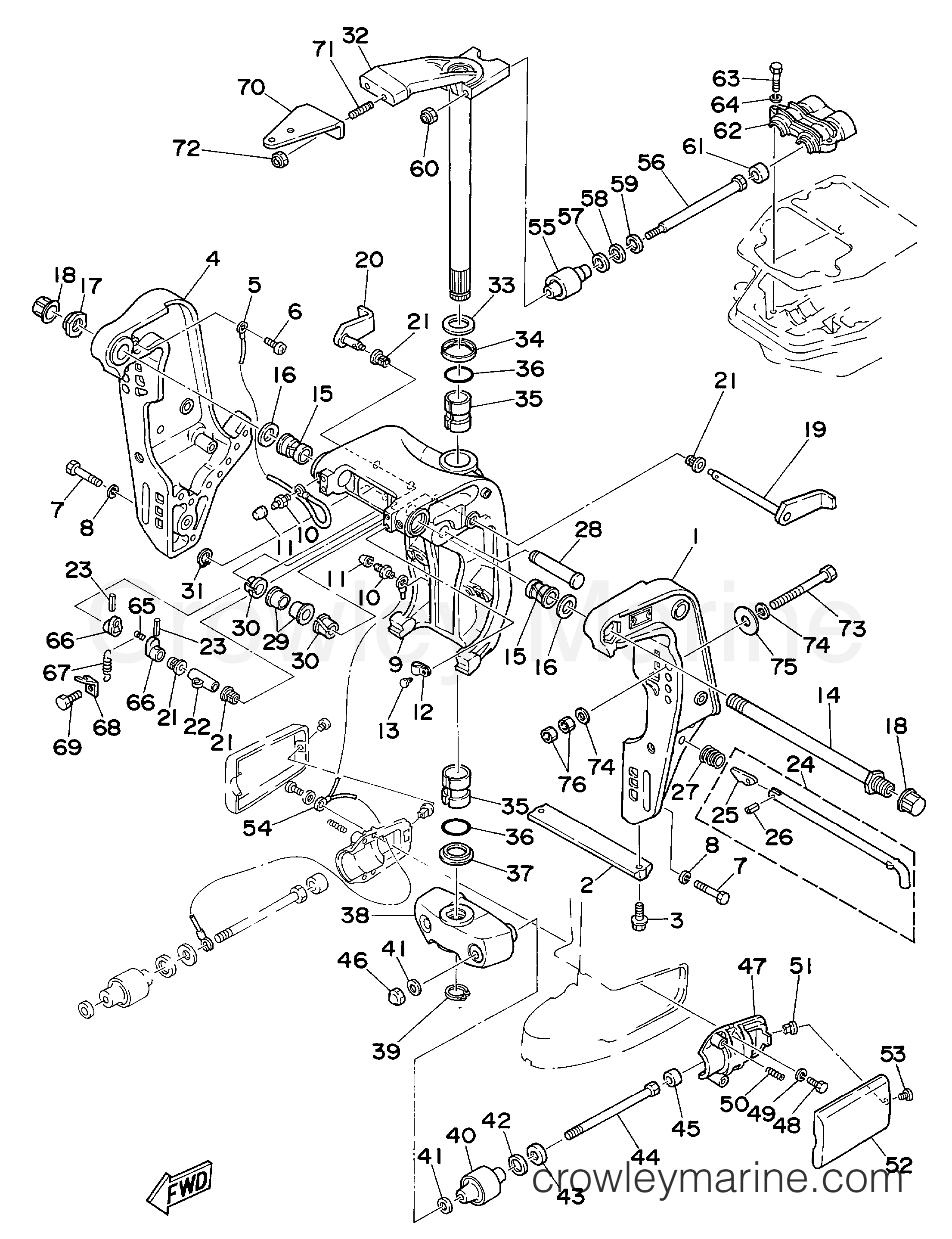 Yamaha Motors 70ETLF - BRACKET