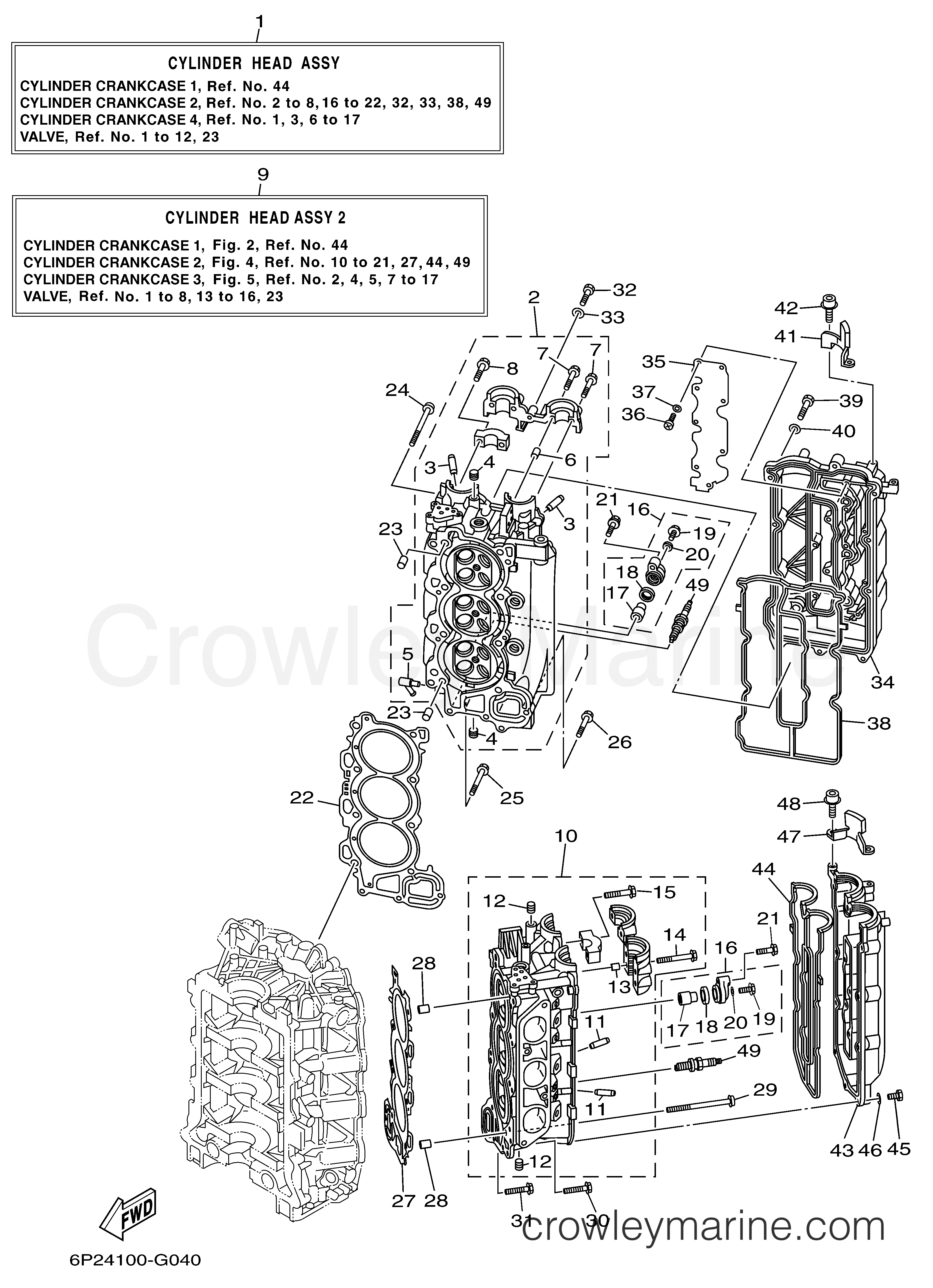 Yamaha Motors F250TXR - CYLINDER CRANKCASE 2