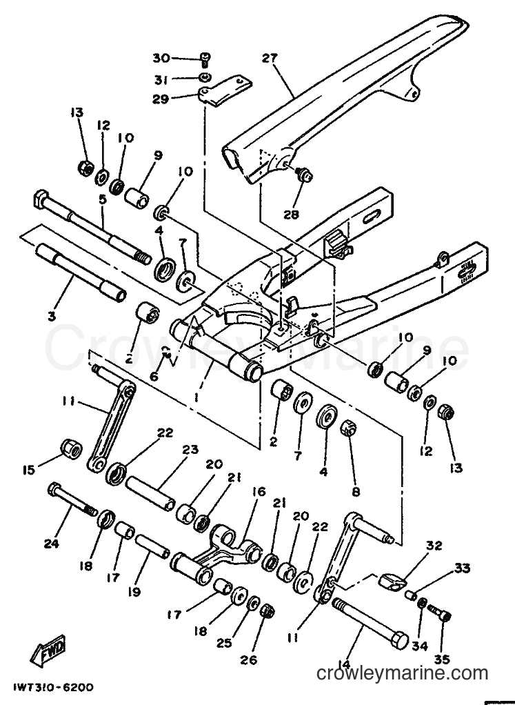 Yamaha Motors RD350LCF (1WT) [99A] - REAR ARM