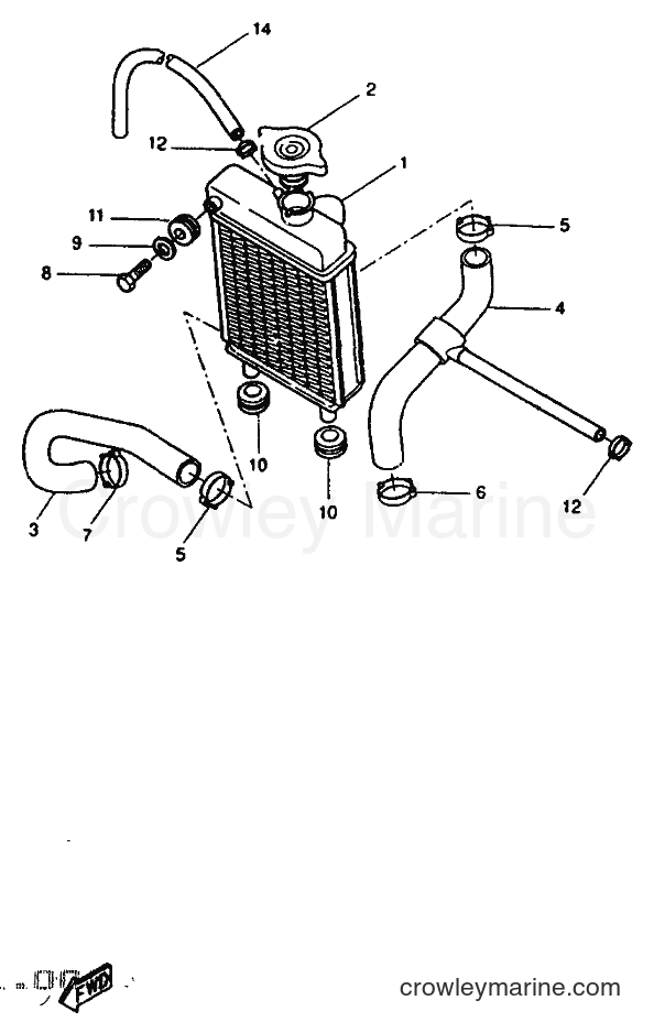1997 Scooter DT50R - DT50R (5BK1) [999] - RADIATOR & HOSE